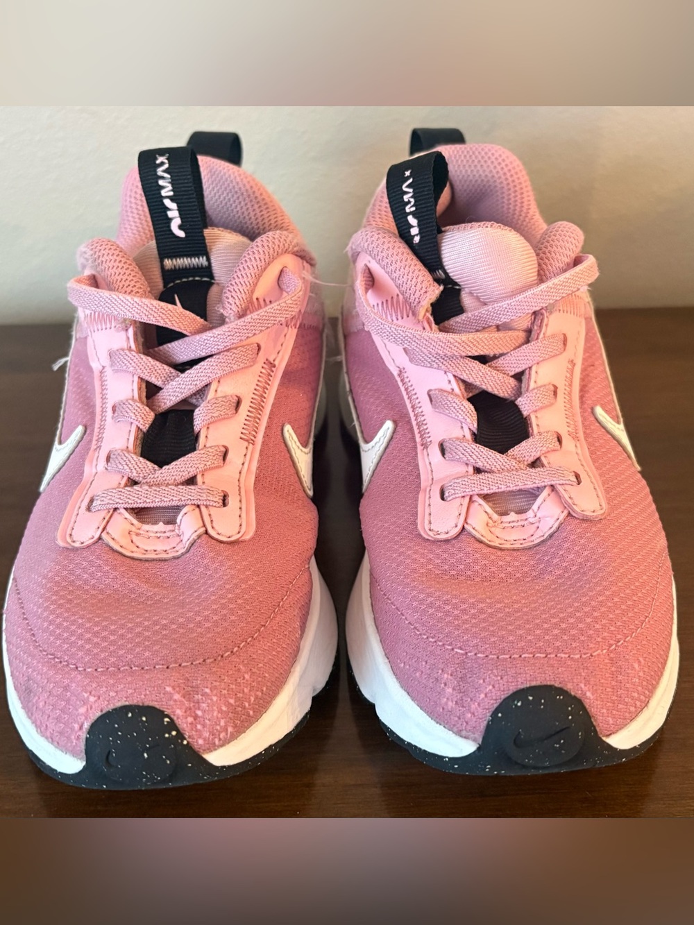 Nike Kids Pink Mesh Athletic Sneakers with White Swoosh